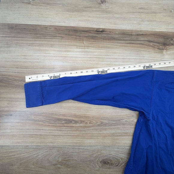 Ariat Shirt Men Small Blue Long Sleeve Button Down Cotton Solid Western Workwear - Picture 9 of 9